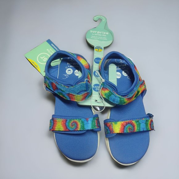 NWT Surprize By Stride Rite Boys Light Up Water Shoes Memory Foam Blue Size 12 - Picture 3 of 11